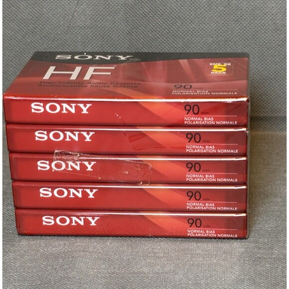 Lot 5 Sony HF 90 Minute Blank Audio Cassette Tapes High Fidelity C-90HFL-SEALED - Picture 6 of 6